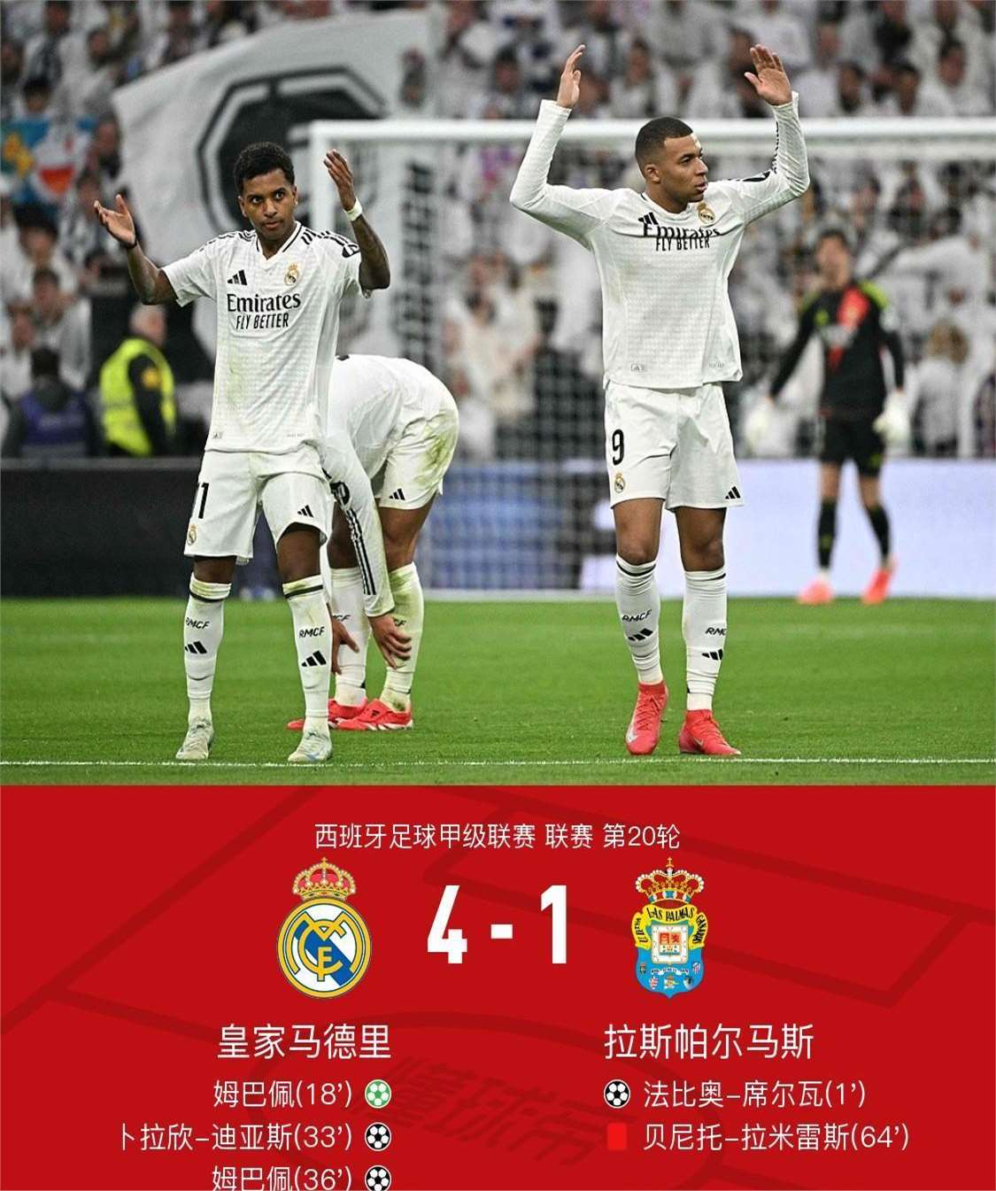 皇家马德里客场逆转马洛卡，赢得关键三分